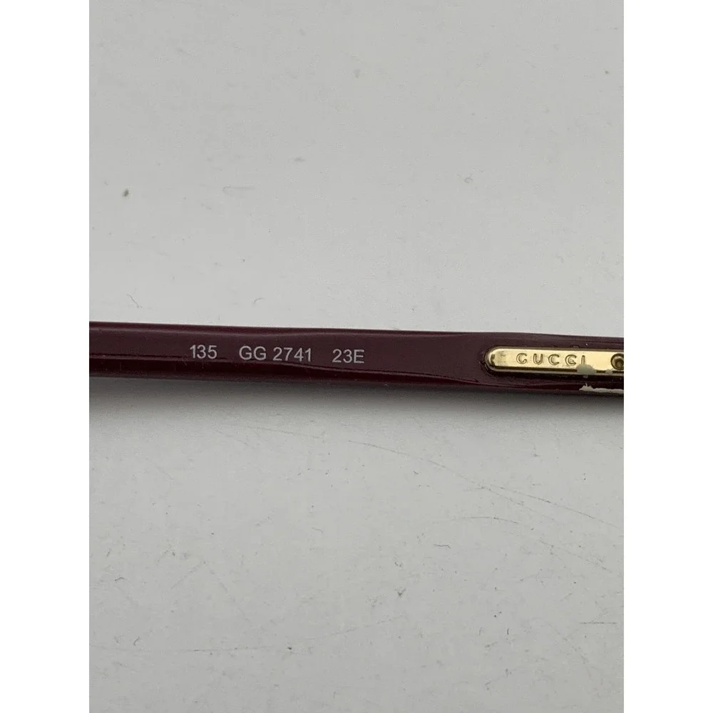 Gucci Eyeglasses GG 2741 23E 135 Red Rectangular Full Rim Metal Plastic Womens
